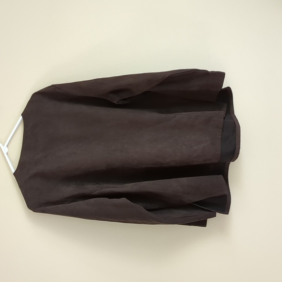 2X Erika Woman Faux Suede Brown Embellished Top - Picture 9 of 13